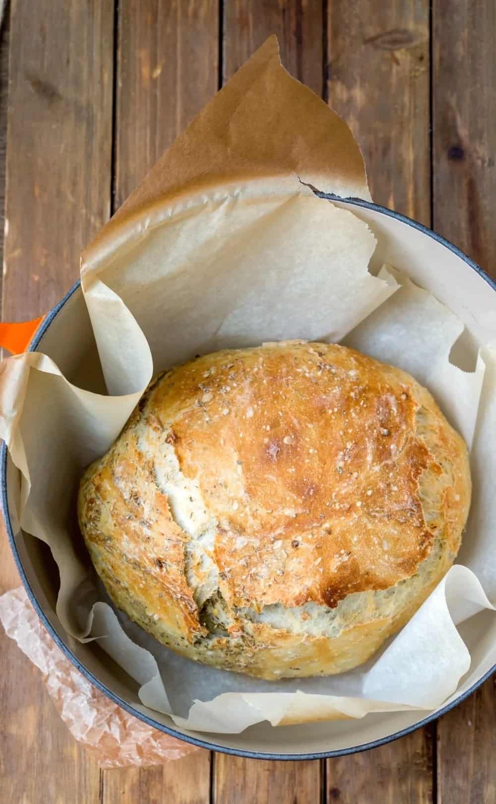 garlic herb no knead bread 1000