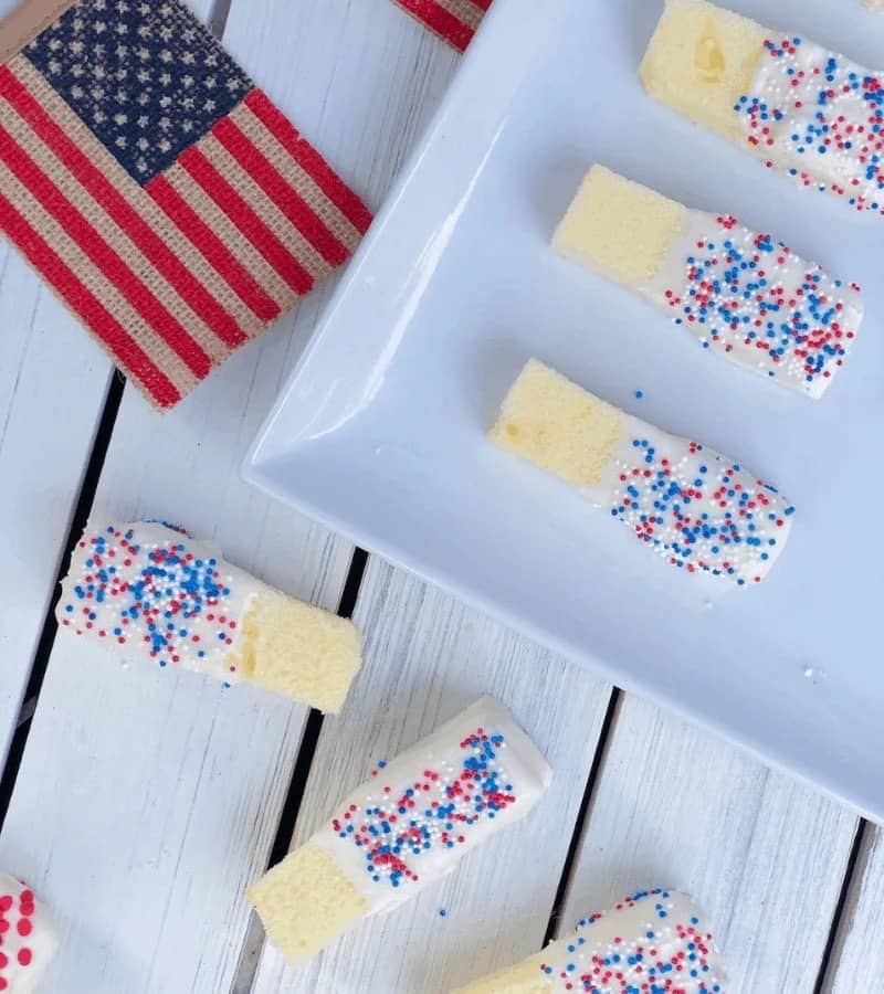 4th of July Chocolate Dipped Cake Dessert 11