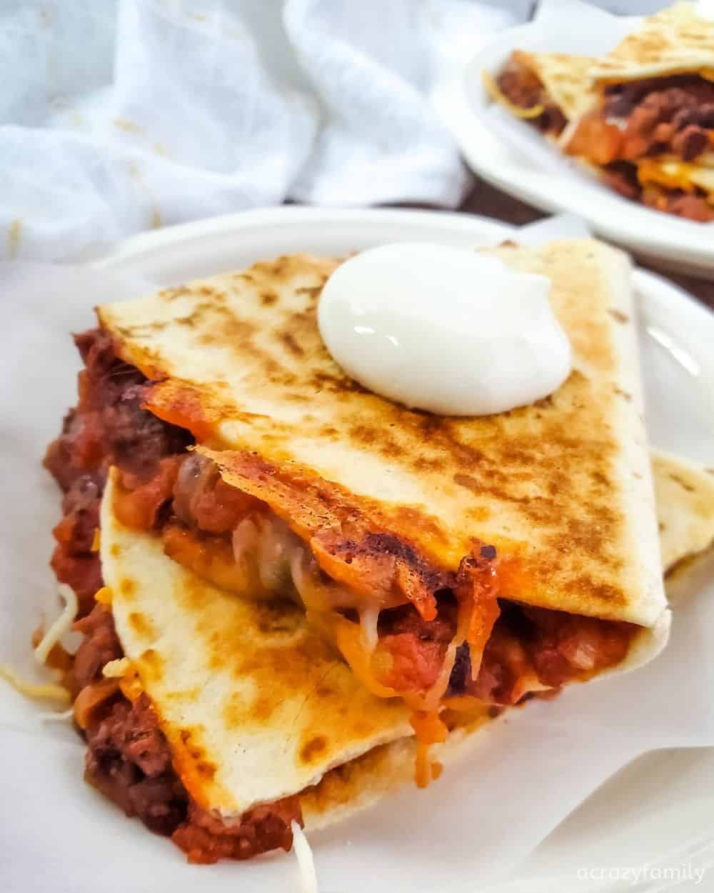 Black Bean Quesadillas ready to eat
