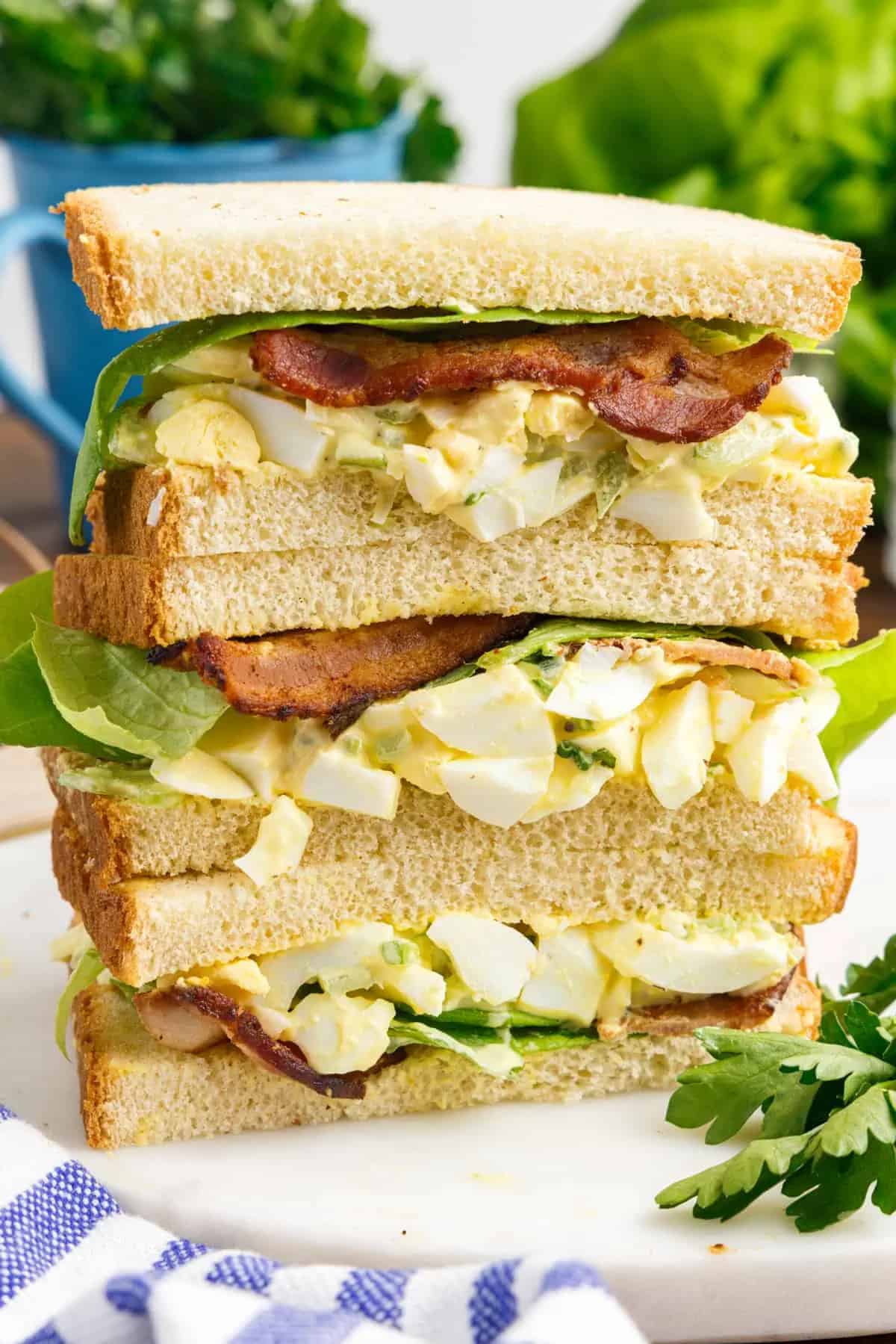Egg Salad Sandwich with Bacon