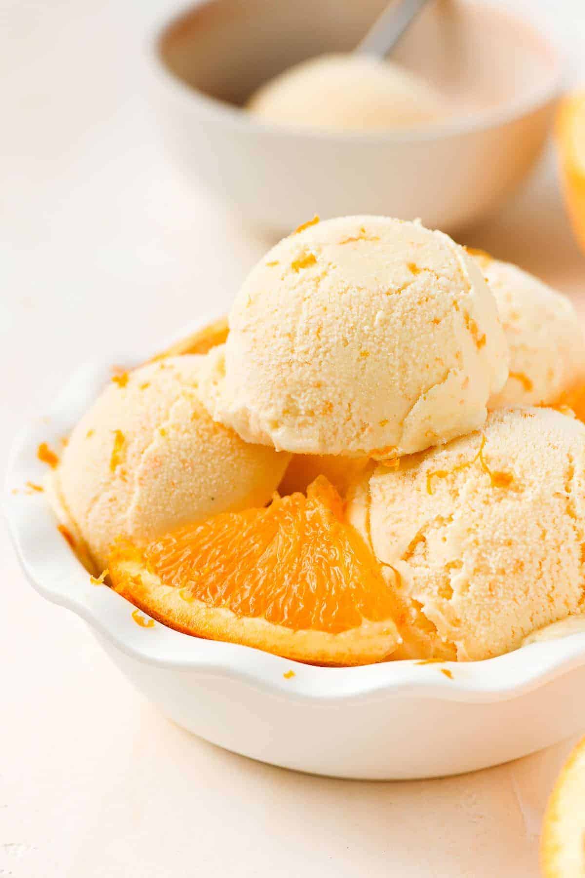 No Churn Orange Ice Cream2