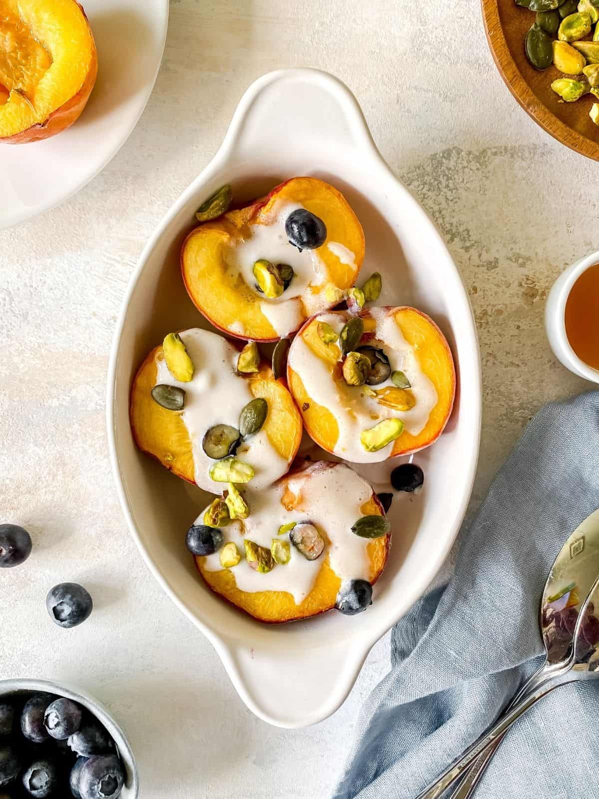 grilled peaches with coconut cream 1