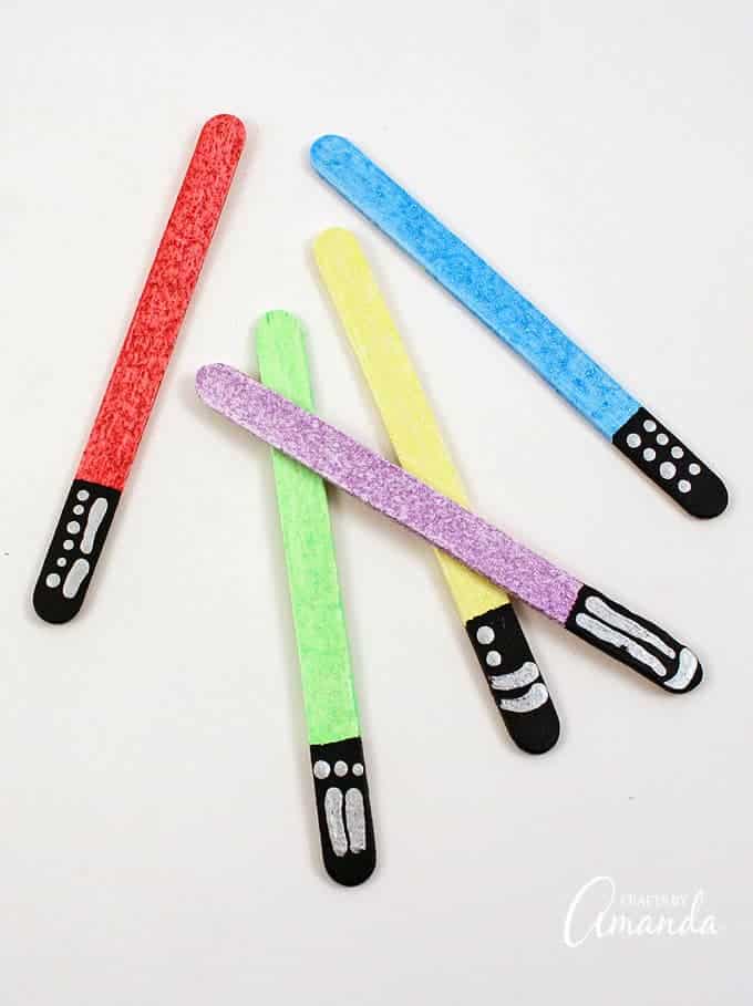 Craft Stick Lightsaber Bookmarks V