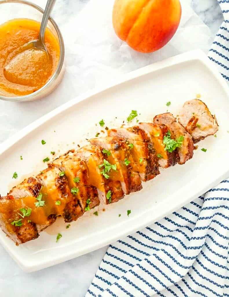 Grilled Pork Tenderloin with Peach Glaze