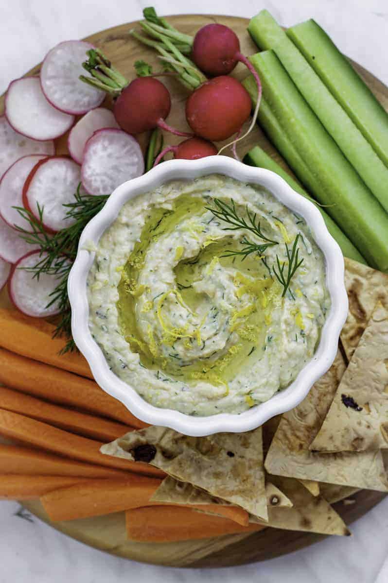 lemon dill hummus without garlic 5