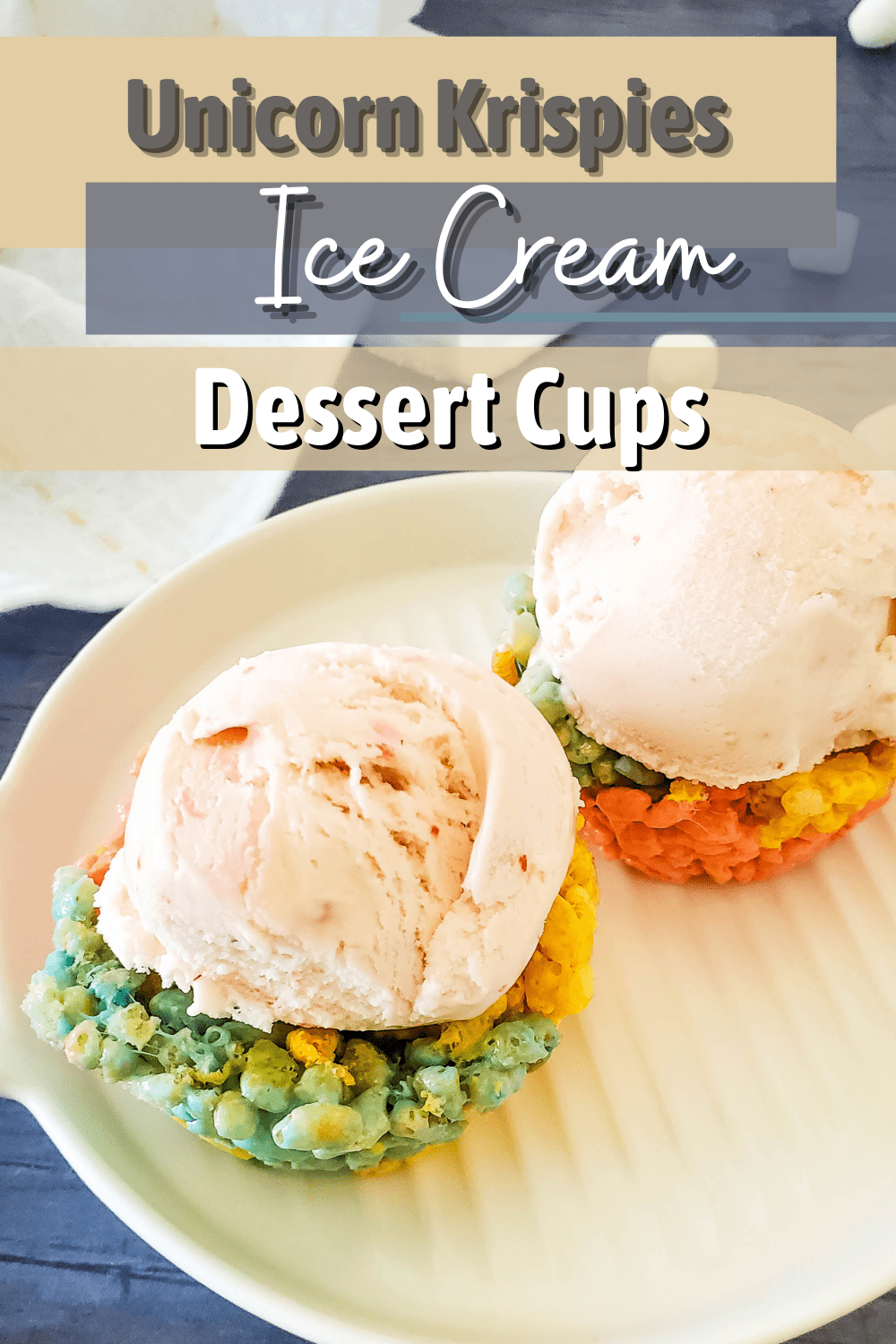 unicorn krispies dessert cups for ice cream 3
