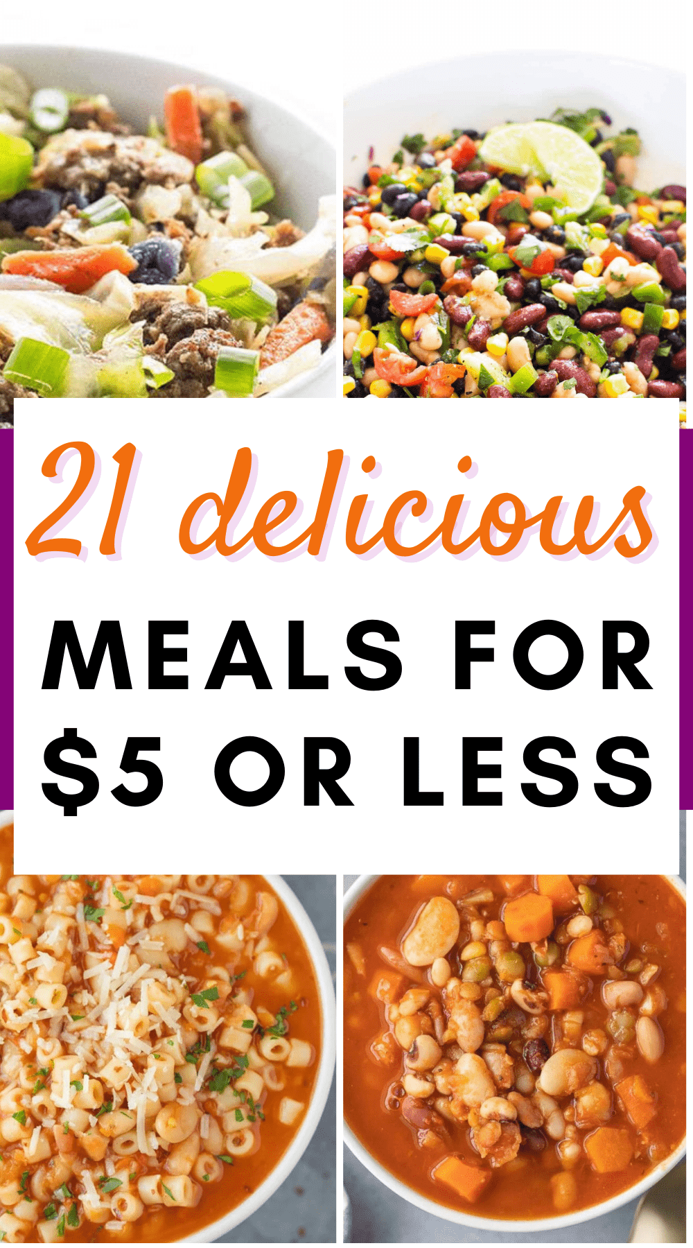 21 Delicious Meals For $5 and Under - A Crazy Family