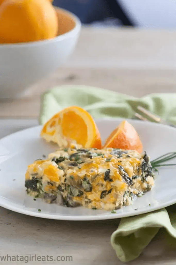 7. Spinach Mushroom Egg Casserole