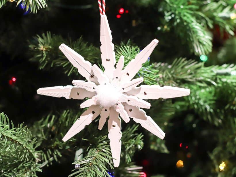 Clothespin Snowflake Ornament featured