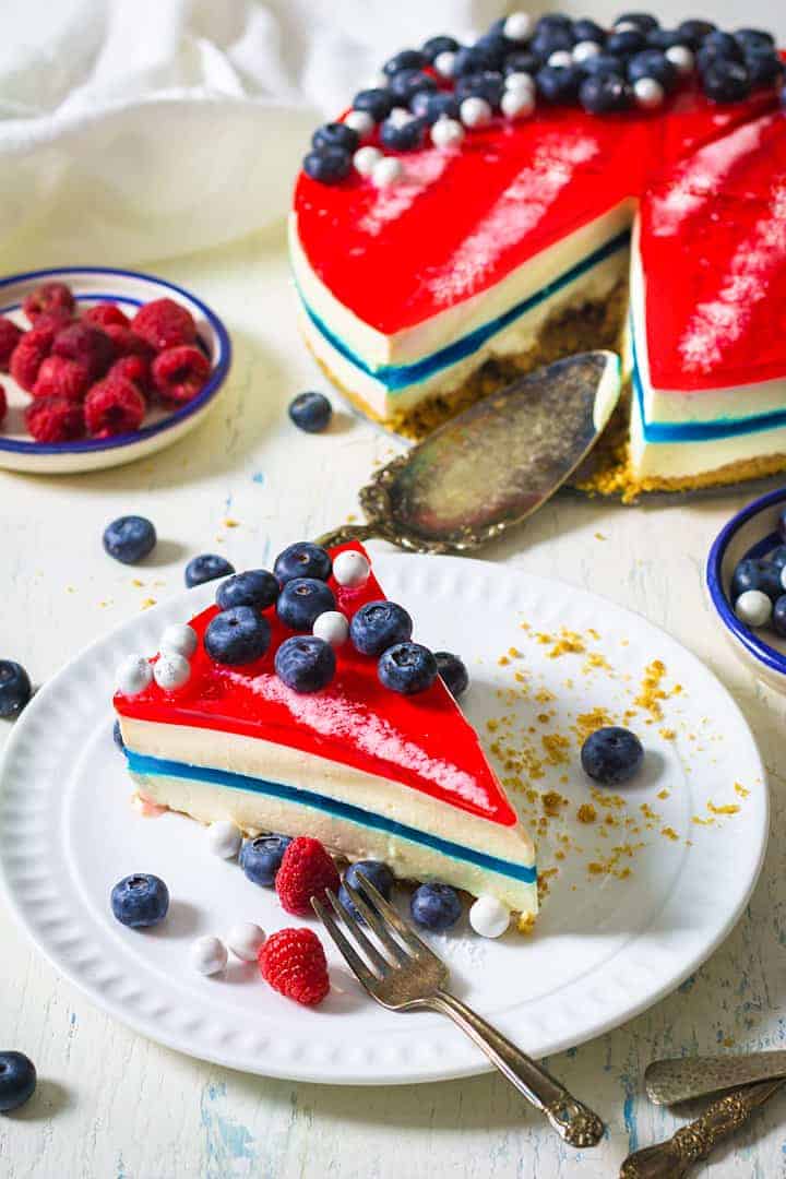 Gelatin patriotic cheesecake