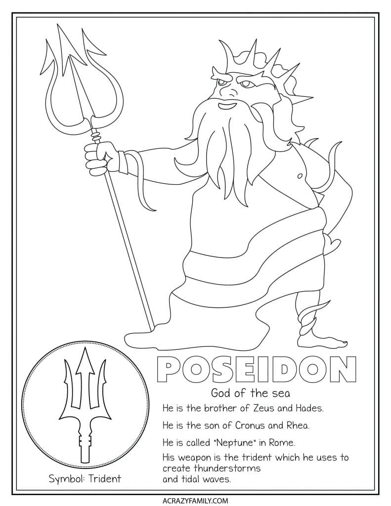 Greek Gods and Goddesses Coloring pages 01