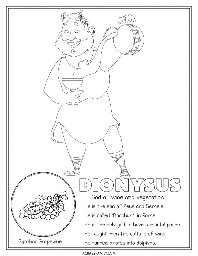 Greek Gods and Goddesses Coloring pages 11