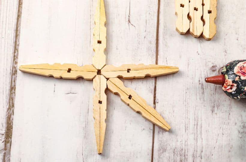 Layered Clothespin Snowflake Ornament Craft Step 5