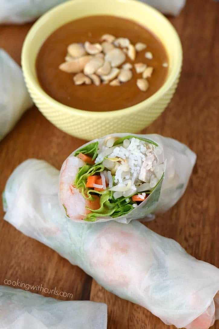 Spring Rolls with Peanut Sauce. cookingwithcurls.com_