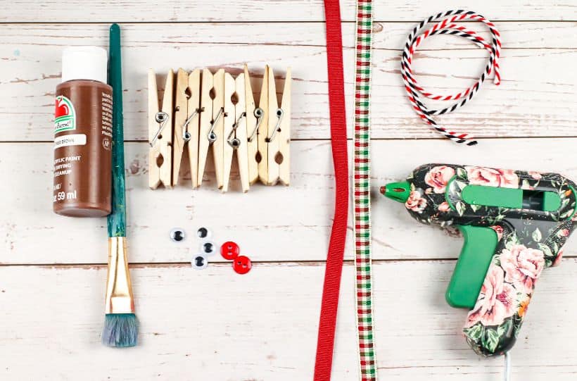 clothespin reindeer ornament supplies