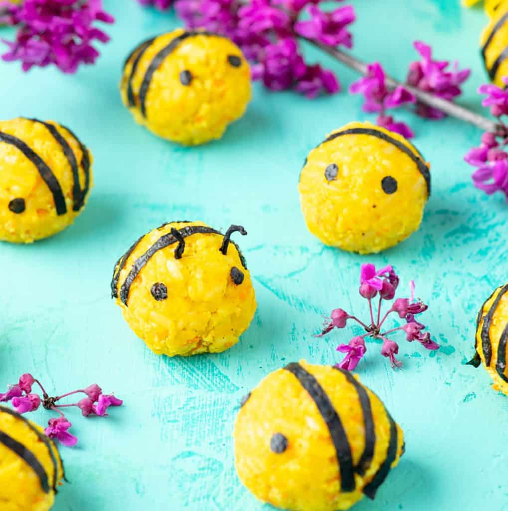 korean rice balls vegan bees