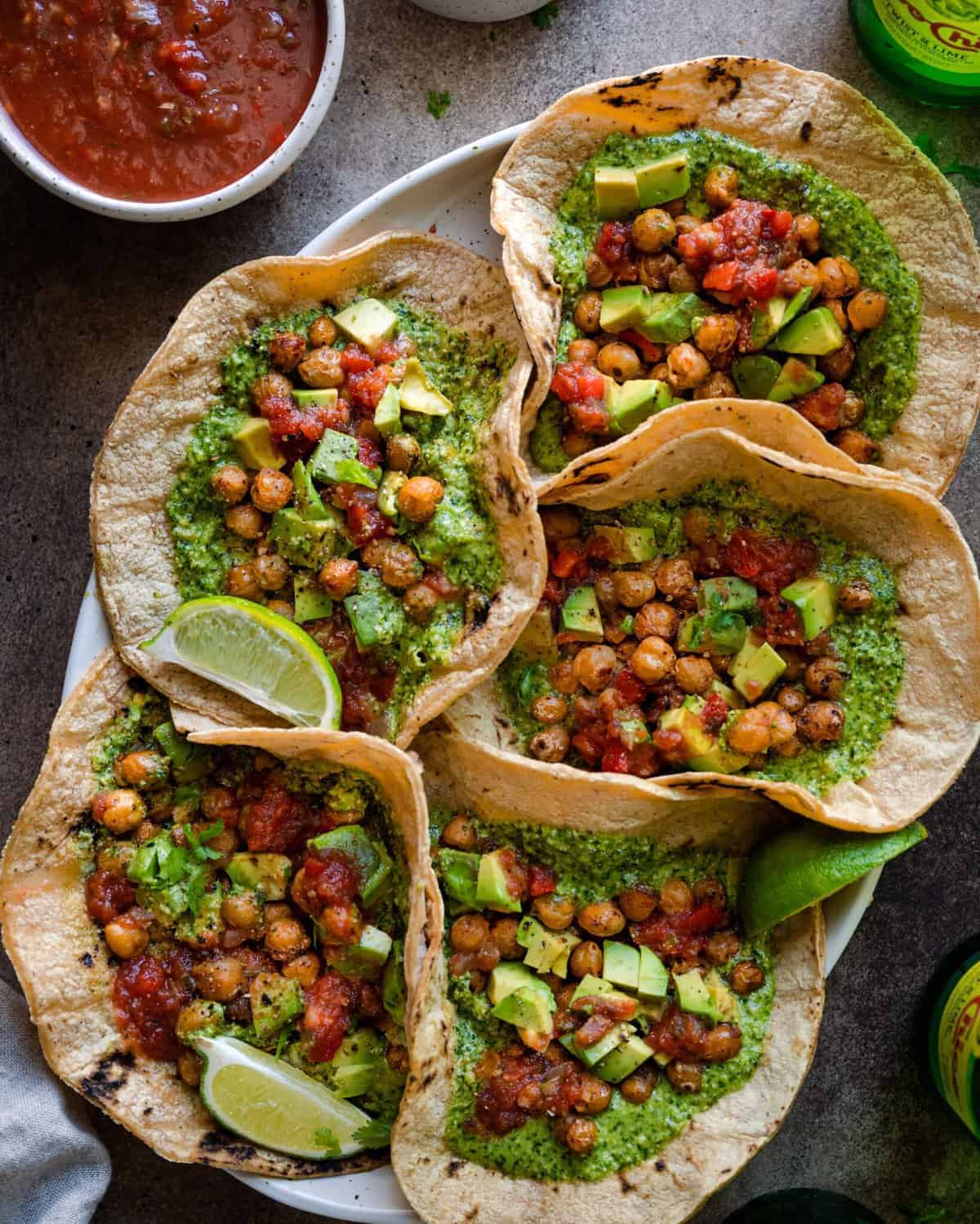 spiced chickpea tacos