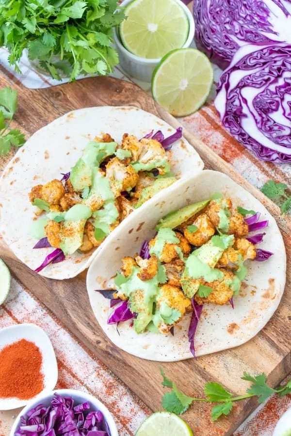 vegan cauliflower tacos