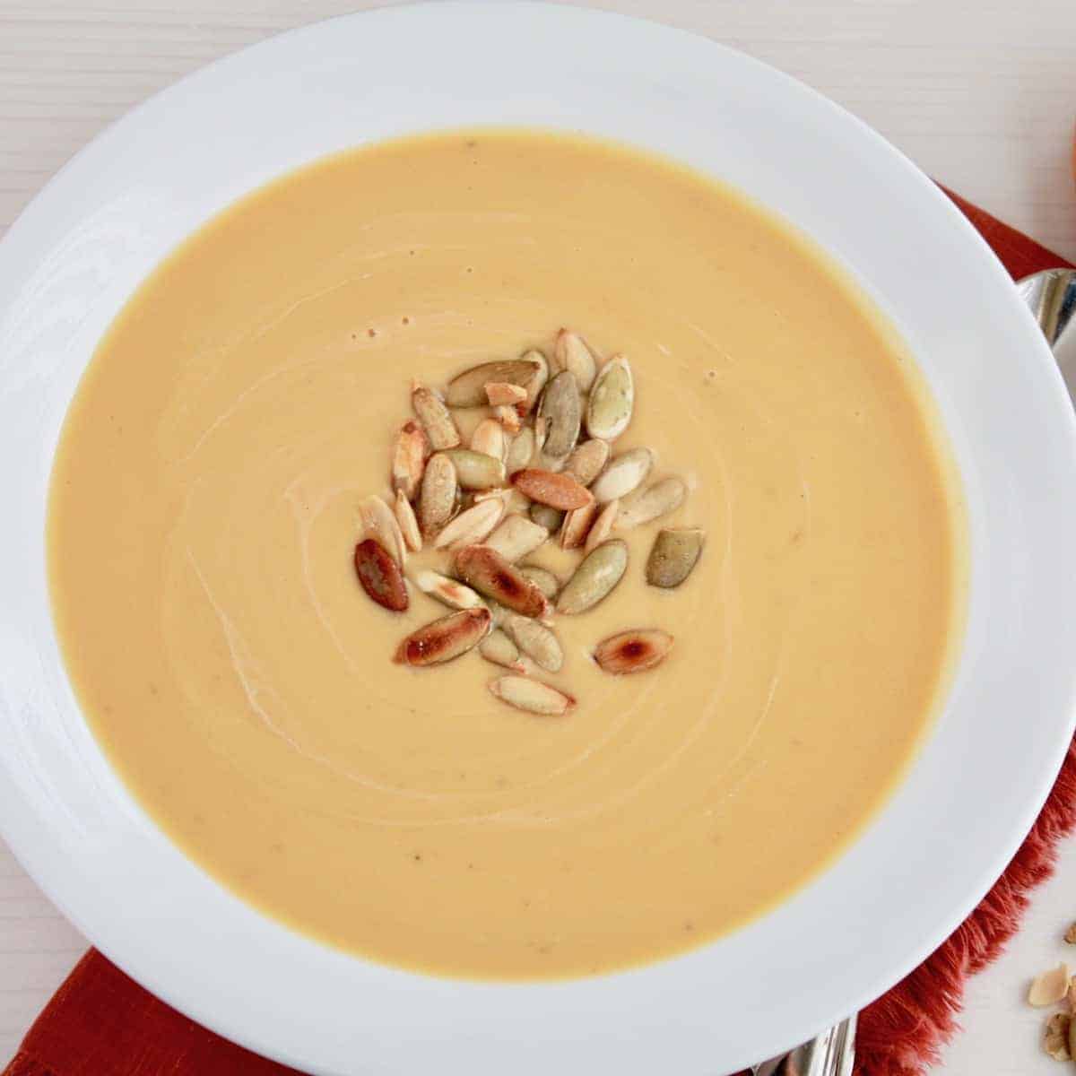 Easy Keto Slow Cooker Butternut Squash Soup featured