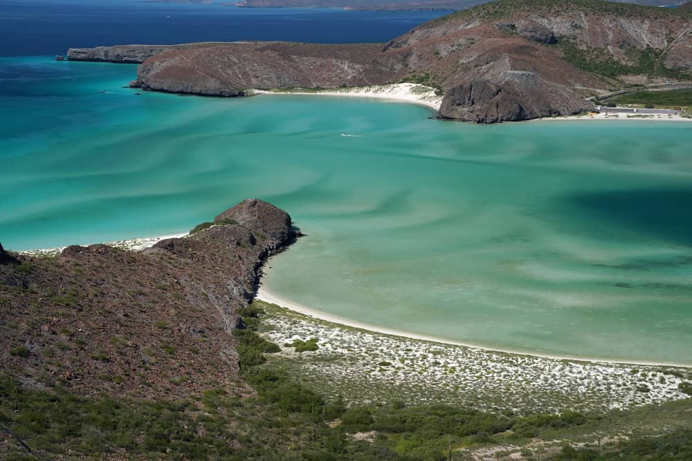 playa balandra aerial view la paz baja california