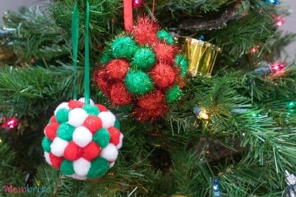 Pom Poms Ball Christmas Ornament Craft