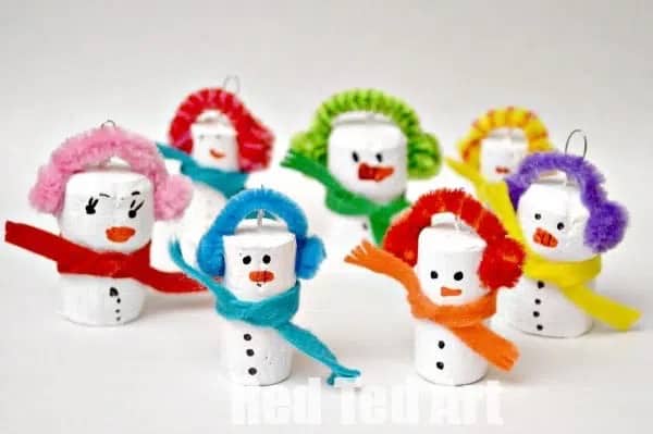 Snowman Crafts Cork Ornaments for Kids.jpg