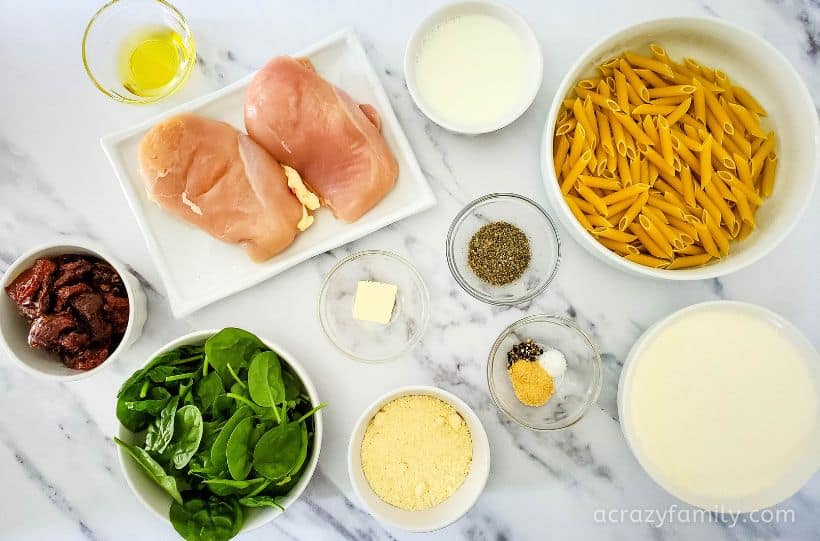 tuscan chicken pasta ingredients