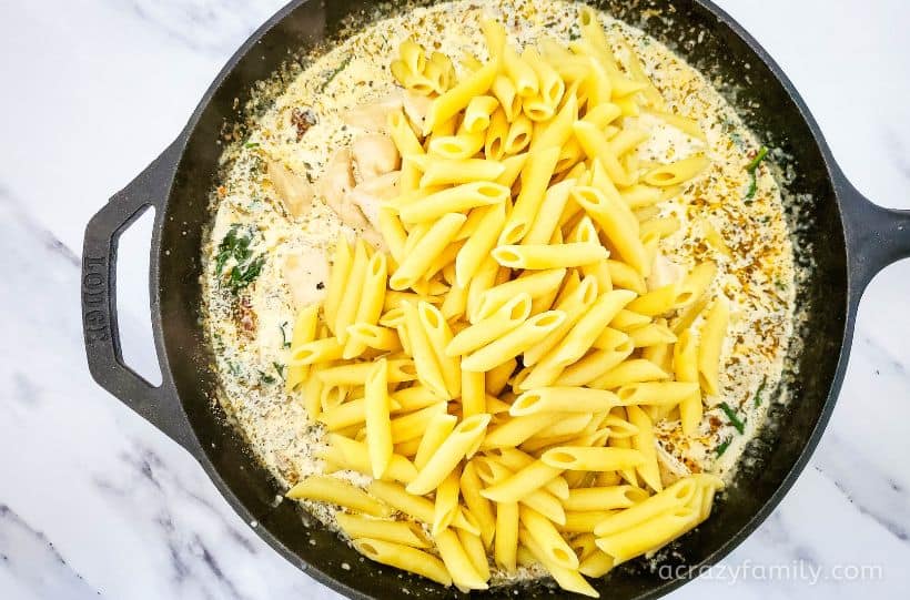 tuscan chicken pasta process 7