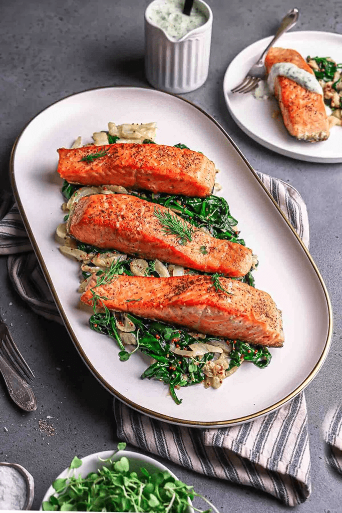 30. Seared Salmon With Spinach _