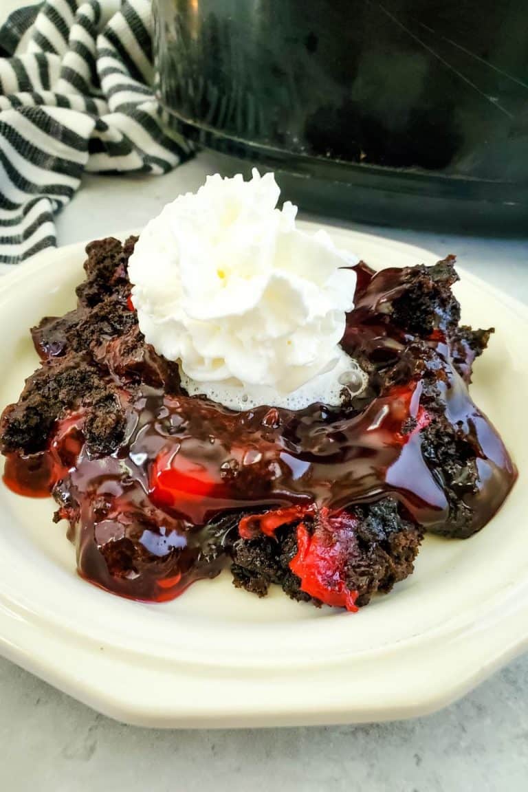 Crockpot Chocolate Cherry Dump Cake A Crazy Family