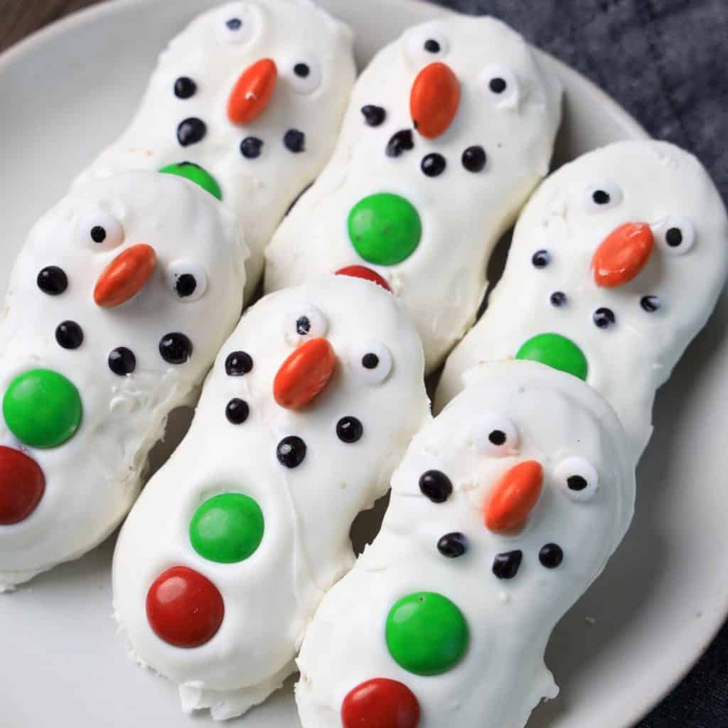 snowman nutter butter cookies