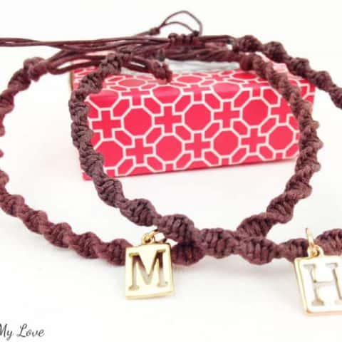 DIY jewelry macrame sprial bracelet with charm for couples bffs CML.jpg