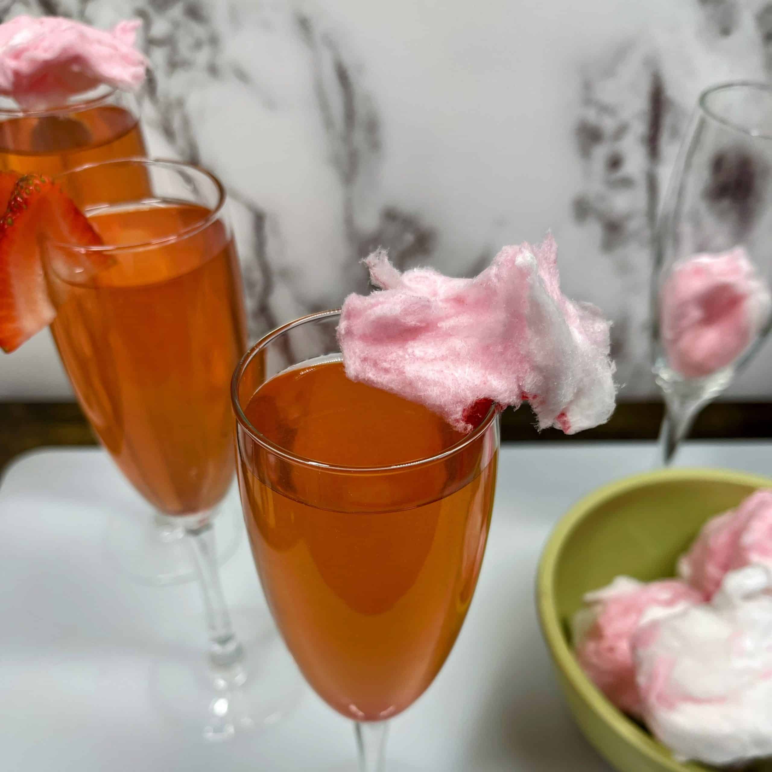Chardonnay cotton candy cocktail drink ready to drink.