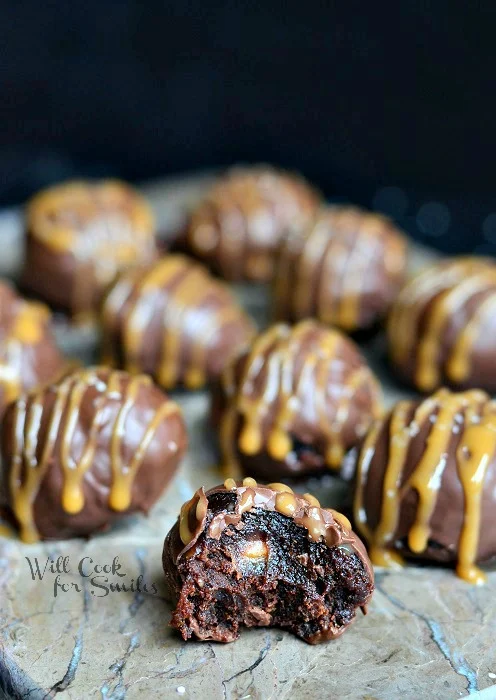 Salted Caramel Brownie Truffles 4 from willcookforsmiles