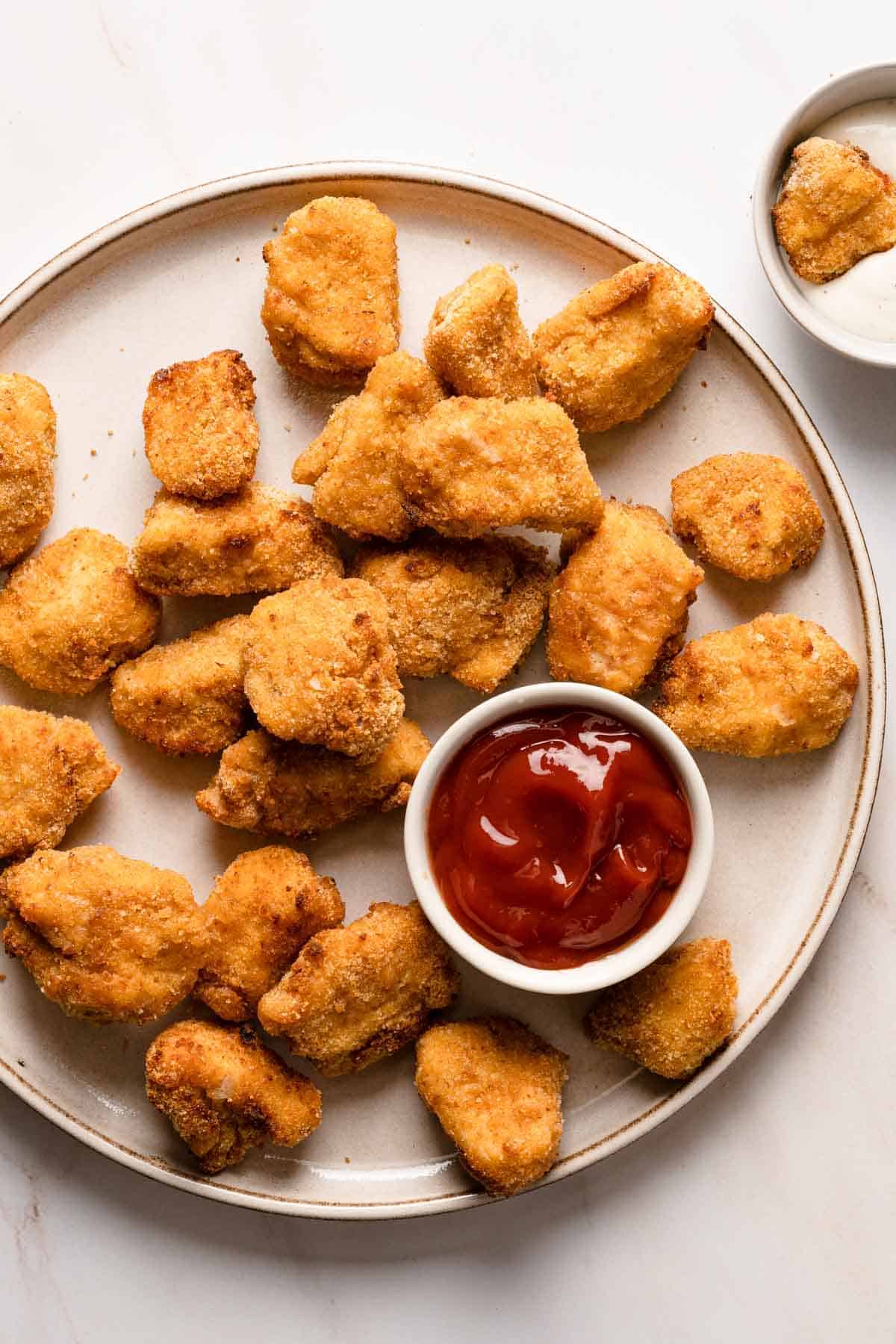 air fryer chicken nuggets on plate