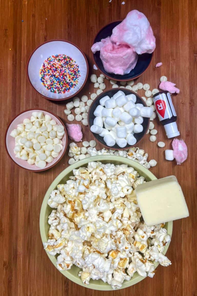 Valentine's Day Marshmallow Popcorn Balls with Cotton Candy A Crazy