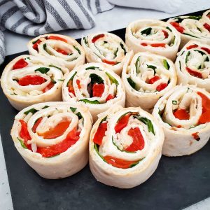 red pepper spinach pinwheels