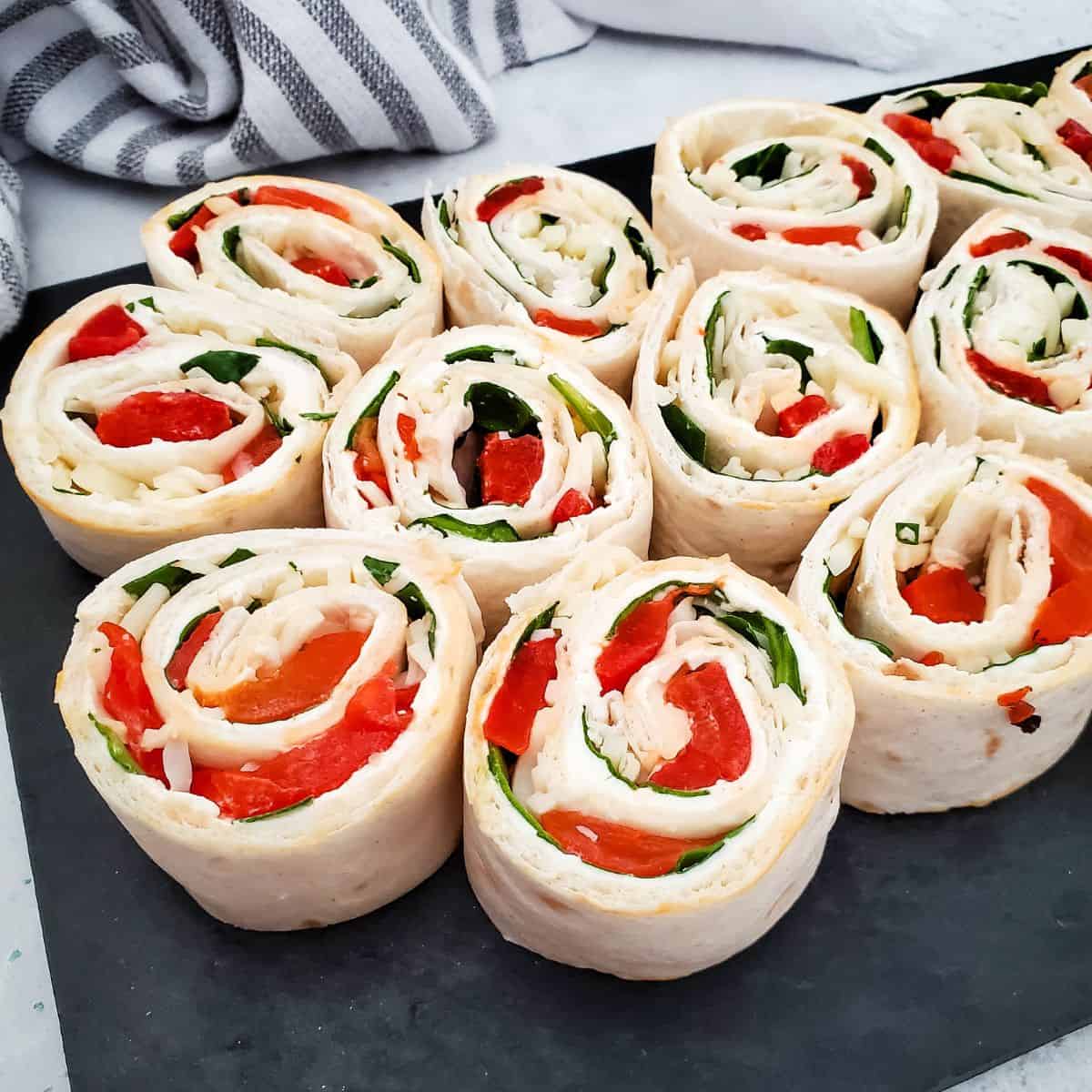 Roasted Red Pepper and Spinach Pinwheels