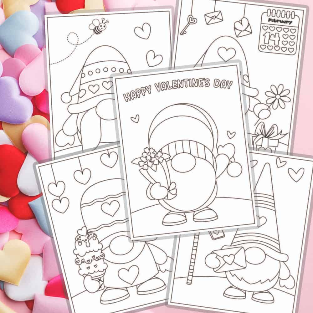 valentine gnome coloring pages featured