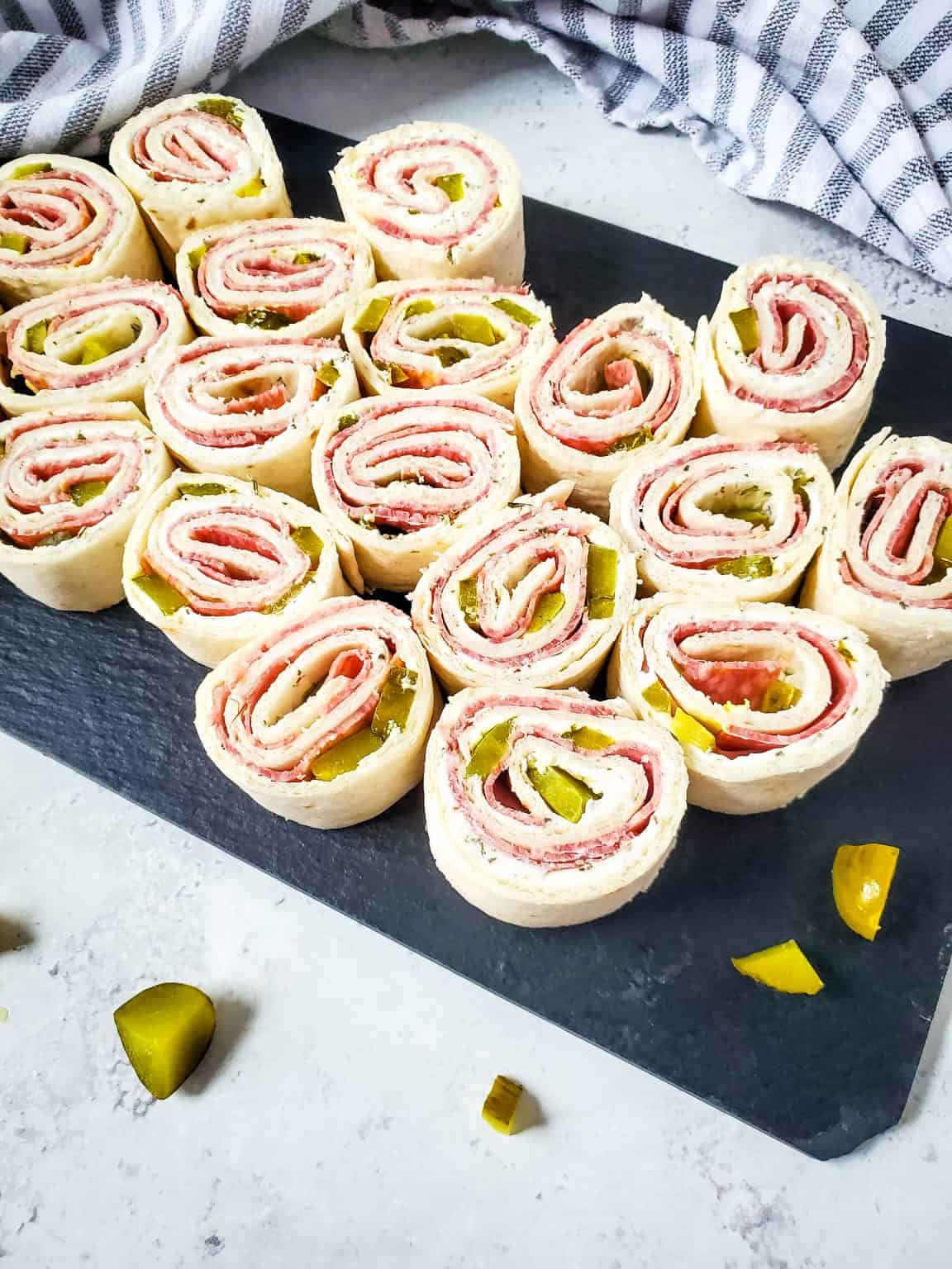 Salami and Cream Cheese Pinwheels A Crazy Family
