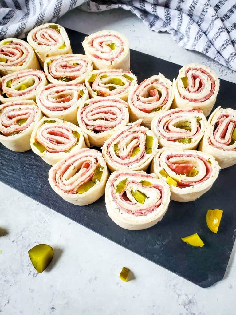Salami and Cream Cheese Pinwheels A Crazy Family