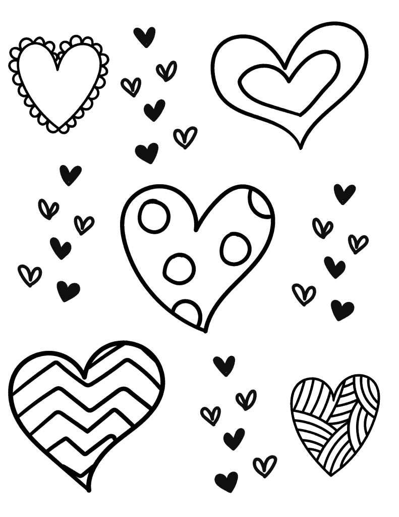 Free Printable Heart Coloring Pages - A Crazy Family