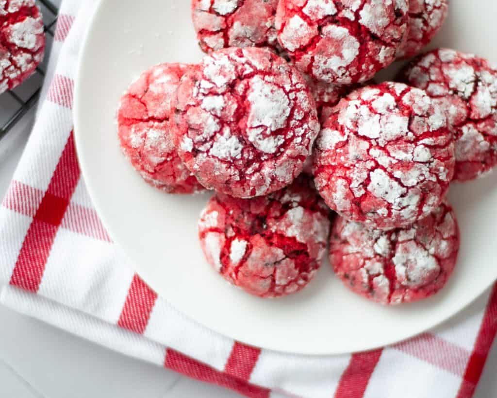 Chocolate Cherry Crinkle Cookies