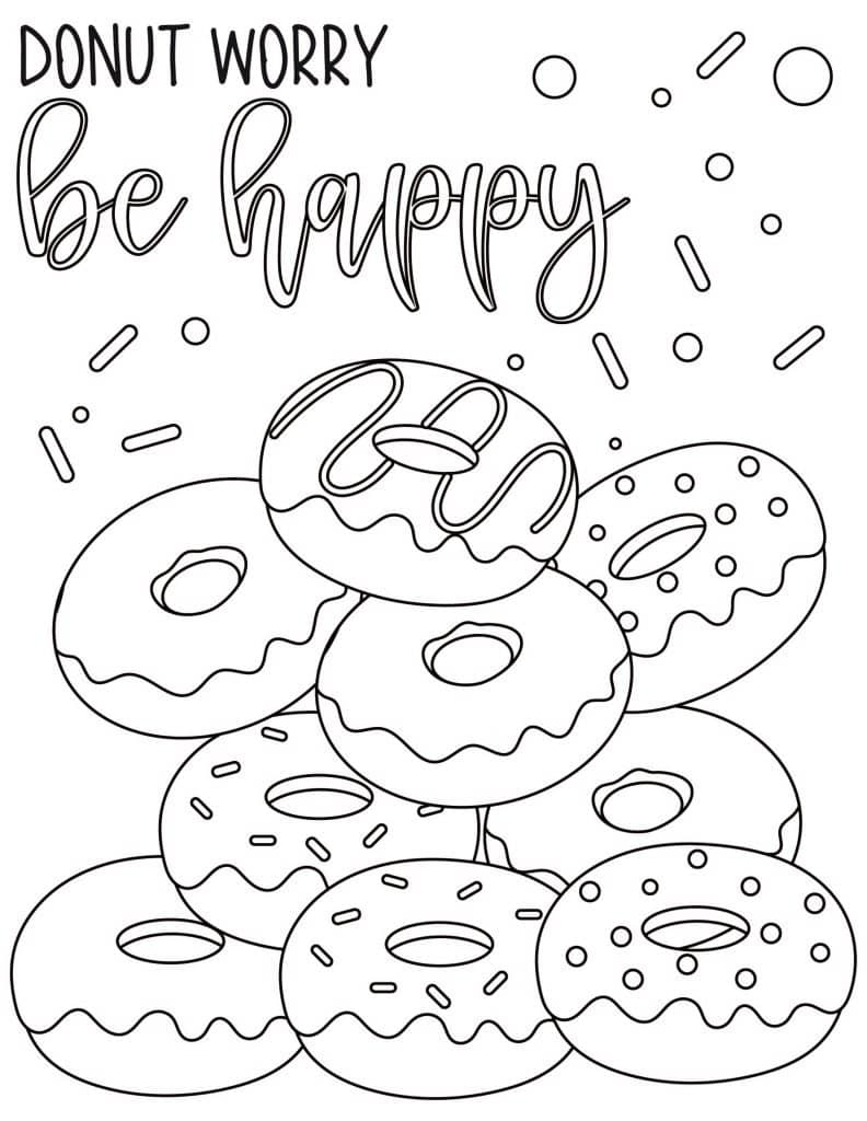 Donut Coloring Pages 01