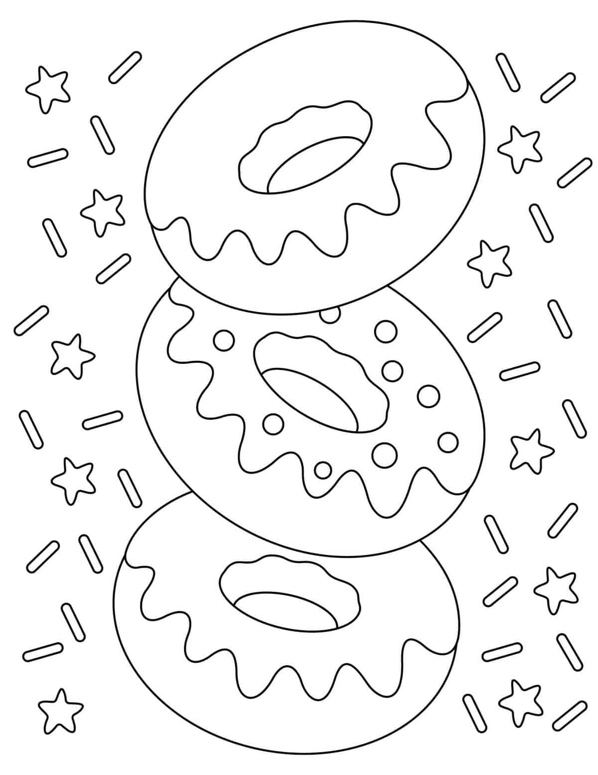 Donut Coloring Page Free Printable