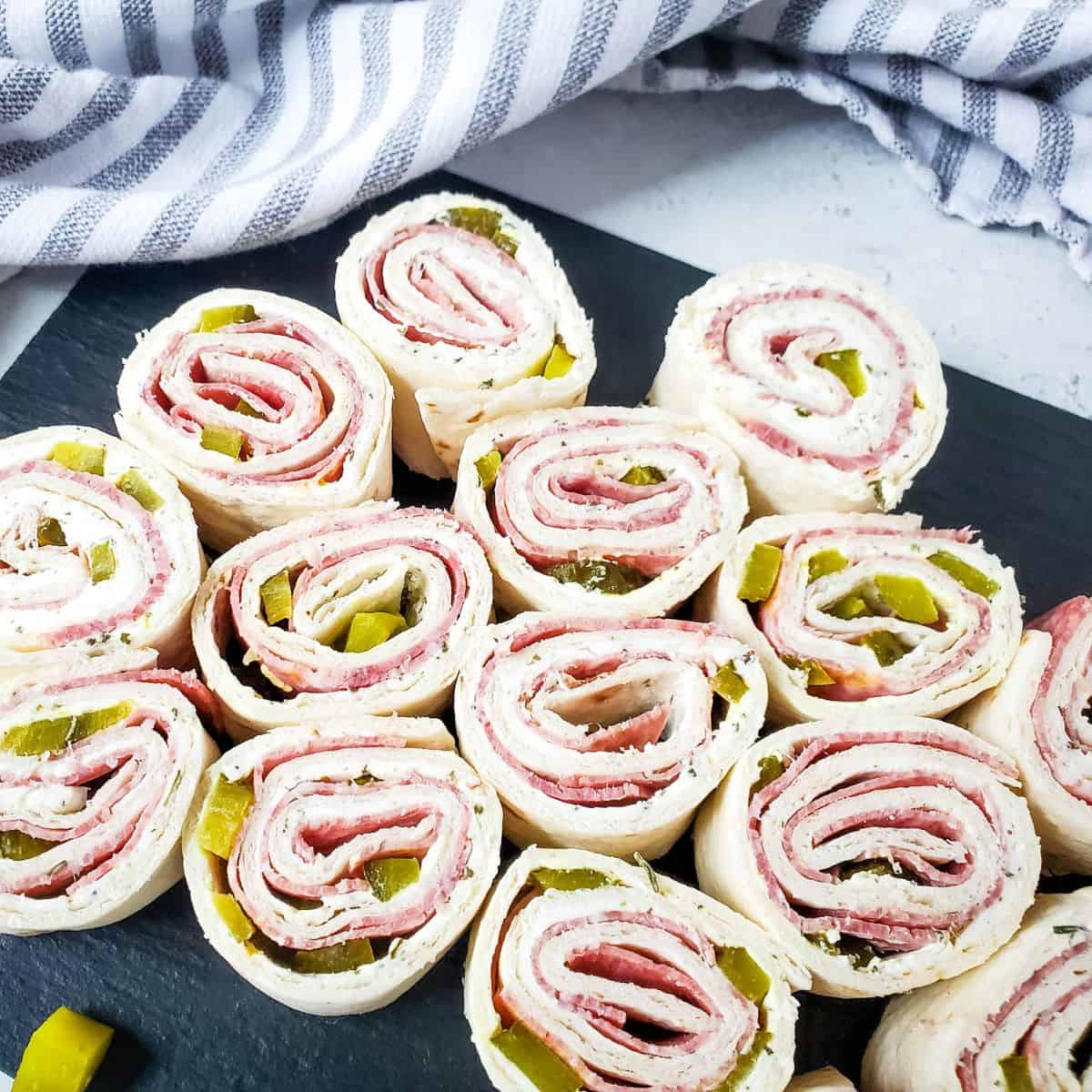 Salami and Cream Cheese Pinwheels