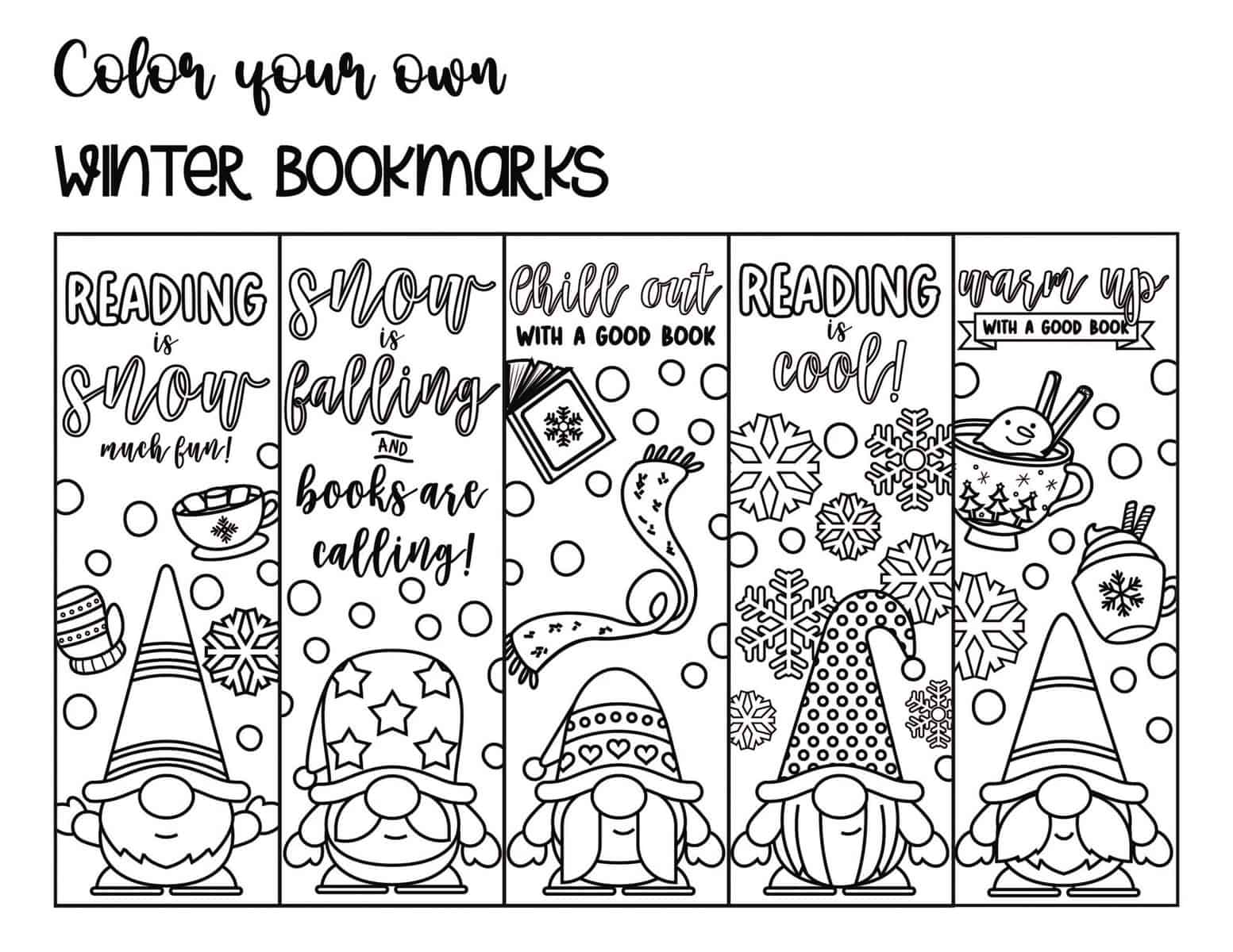 Winter Gnomes Bookmarks 01