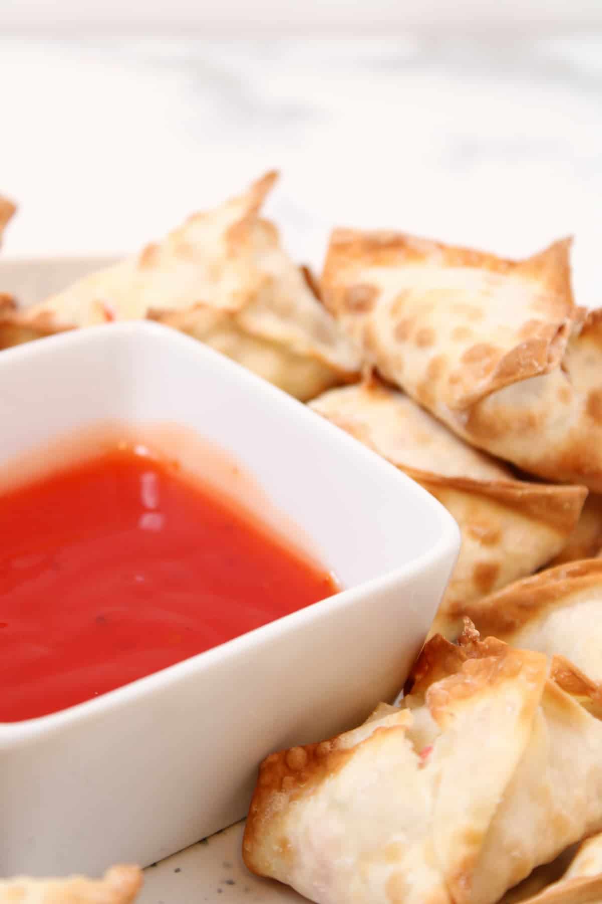 airfryer crab rangoons with dipping sauce