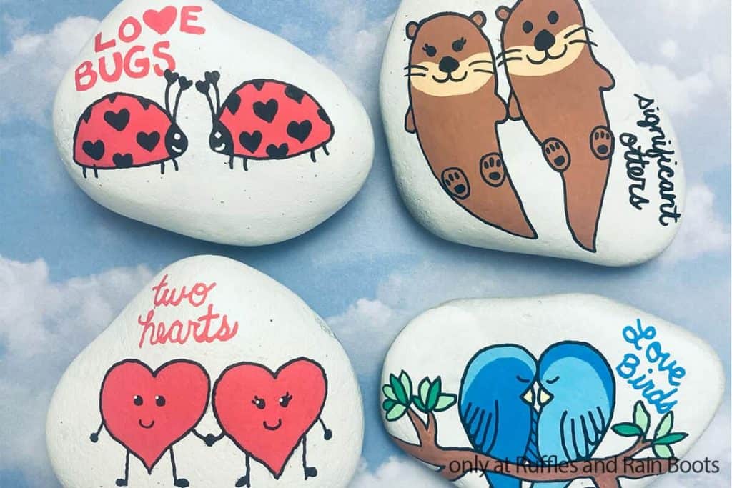 easy valentines rock painting idea