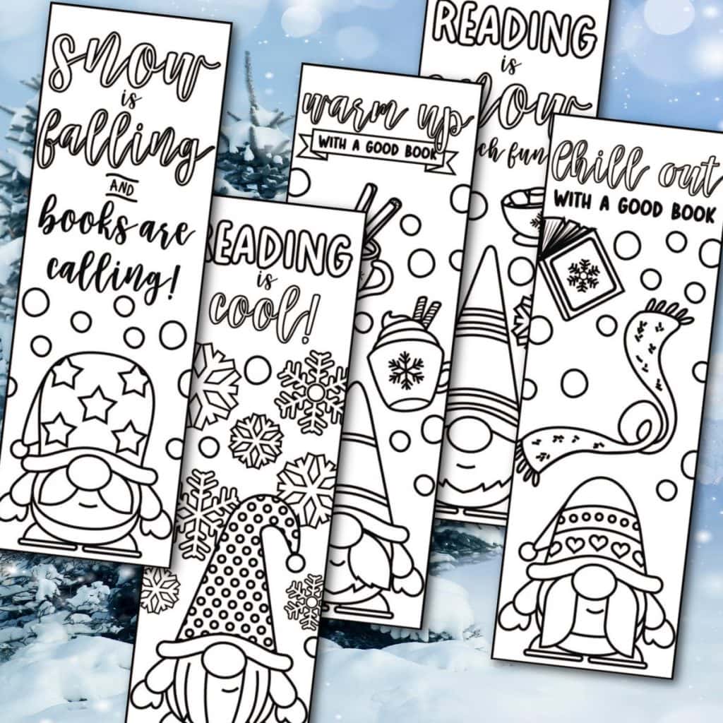 winter bookmarks